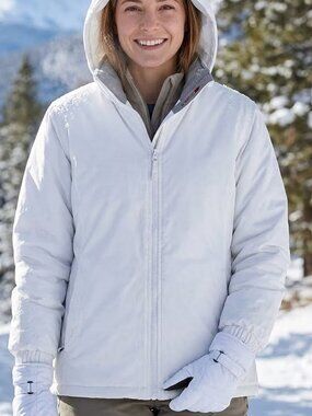 Speed Canada Women's Winter Ski Snow Jacket Warm Hooded Coat White Size L